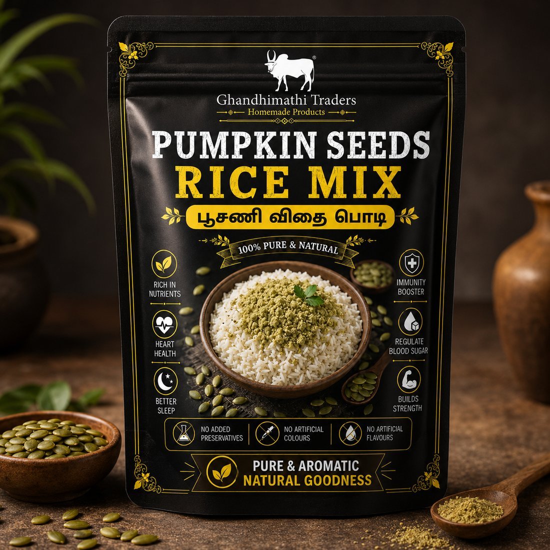 Pumpkin Seeds Rice Mix (பூசணி விதை பொடி) 100g