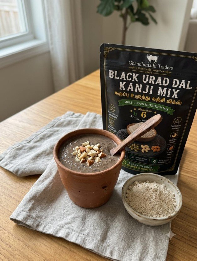 Black Urad Dal Kanji Mix (கருப்பு உளுந்து கஞ்சி மாவு) – Multi Grain Nutrition Mix 250g - Image 2