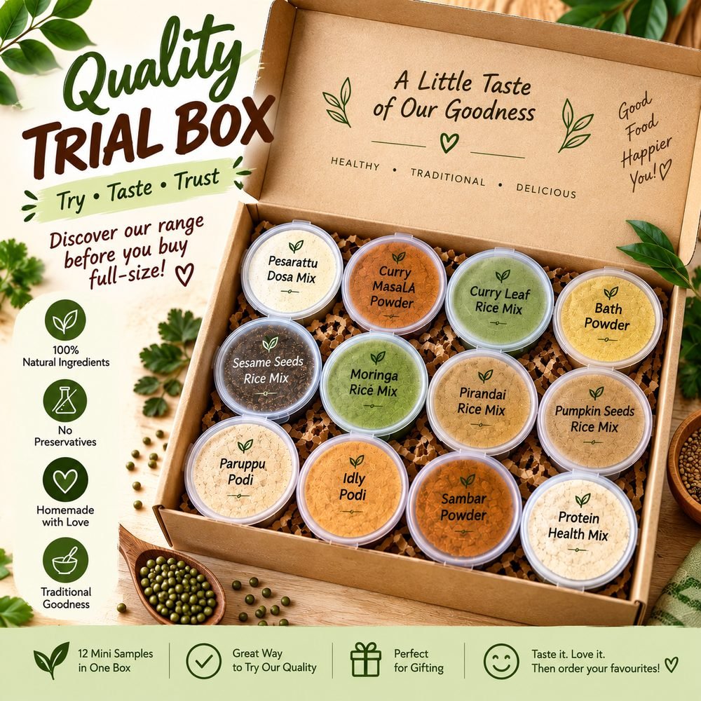 Quality Trial Box – 12 Mini Samples (30 gm each)